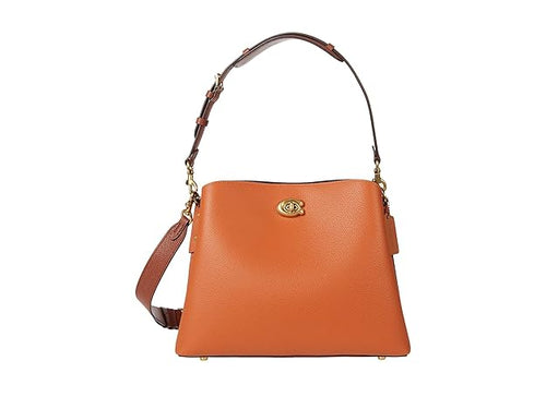 Coach - Color-block Leather Willow Shoulder Bag/ Brown