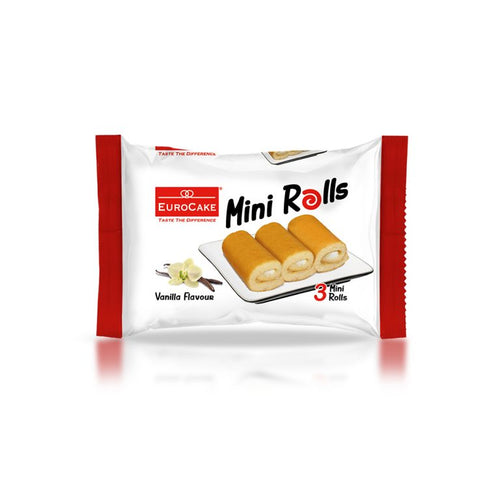 EURO CAKE 3 MINI SWISS ROLLS VANILLA 50 GM