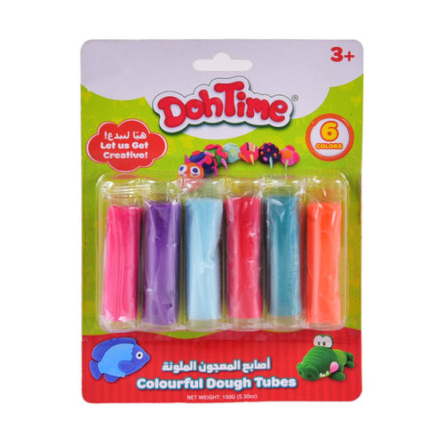 3899A DOHTIME COLORFULL PLAY DOUGH TUBES 6PC