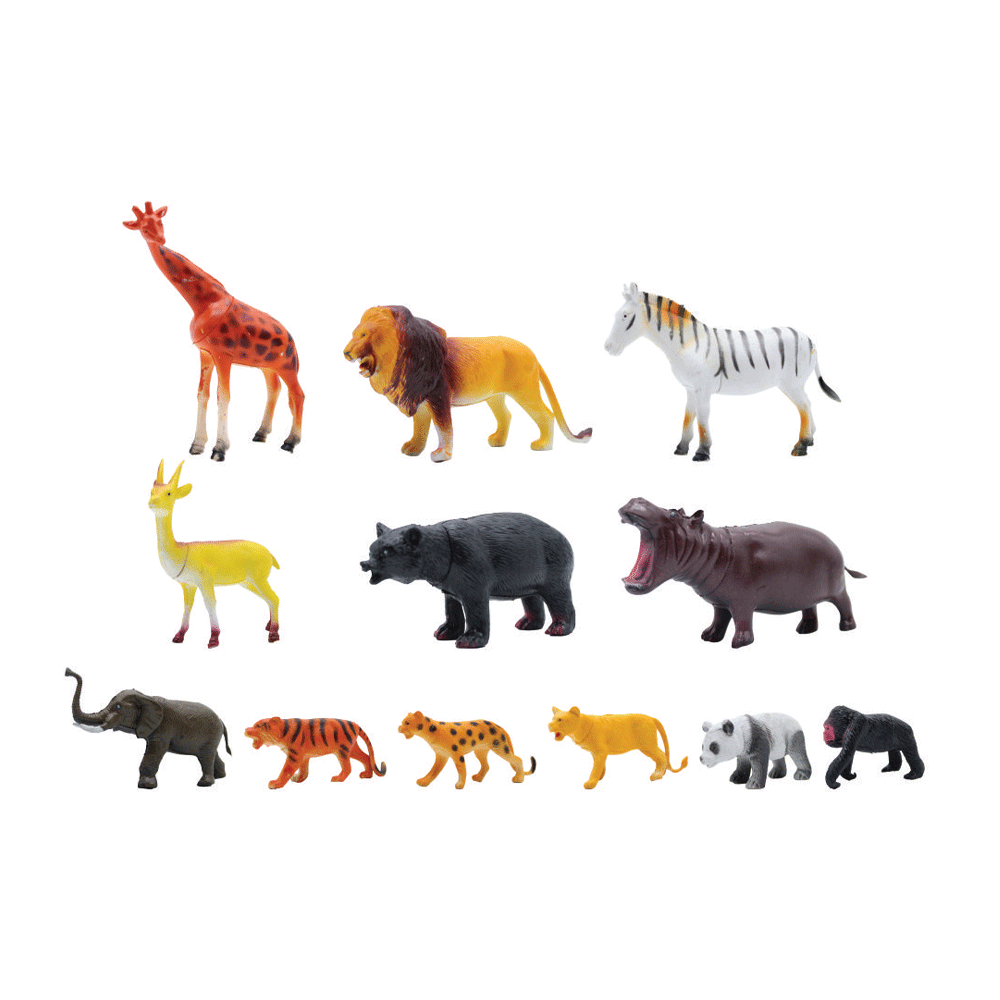 AL-09 WILD ANIMALS SET 12PCS IN PVC