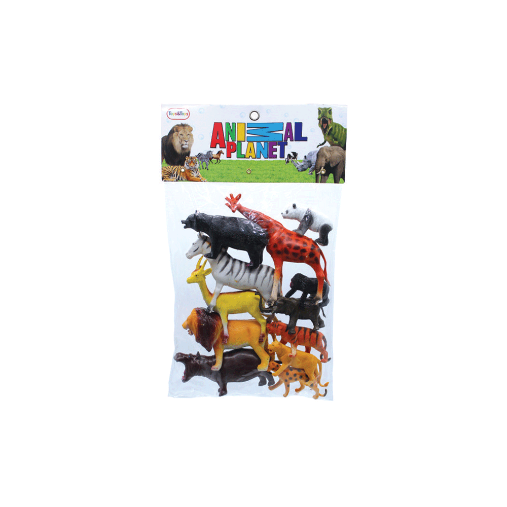 AL-09 WILD ANIMALS SET 12PCS IN PVC