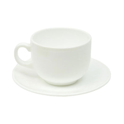 CUP & SAUCER MANAL WHITE E0021 (Pack of 6)
