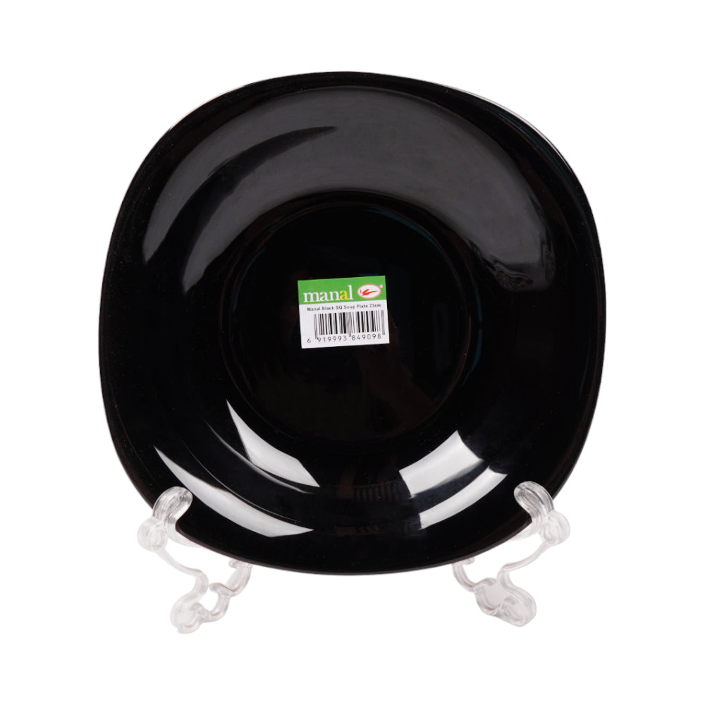 PLATE DEEP MANAL BLACK SQUARE B0052