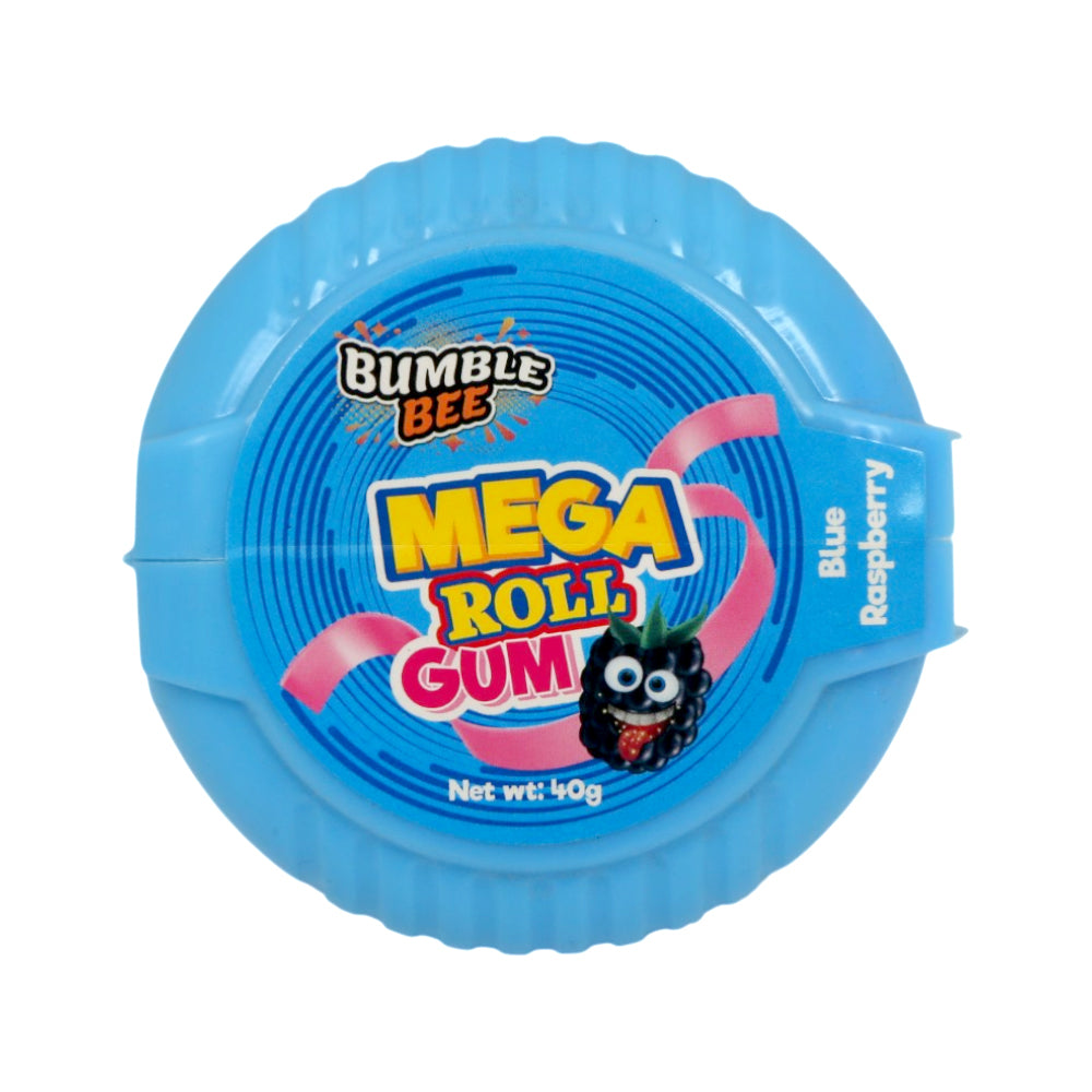 BUMBLE BEE GUM MEGA ROLL BLUE RASPBERRY 40 GM