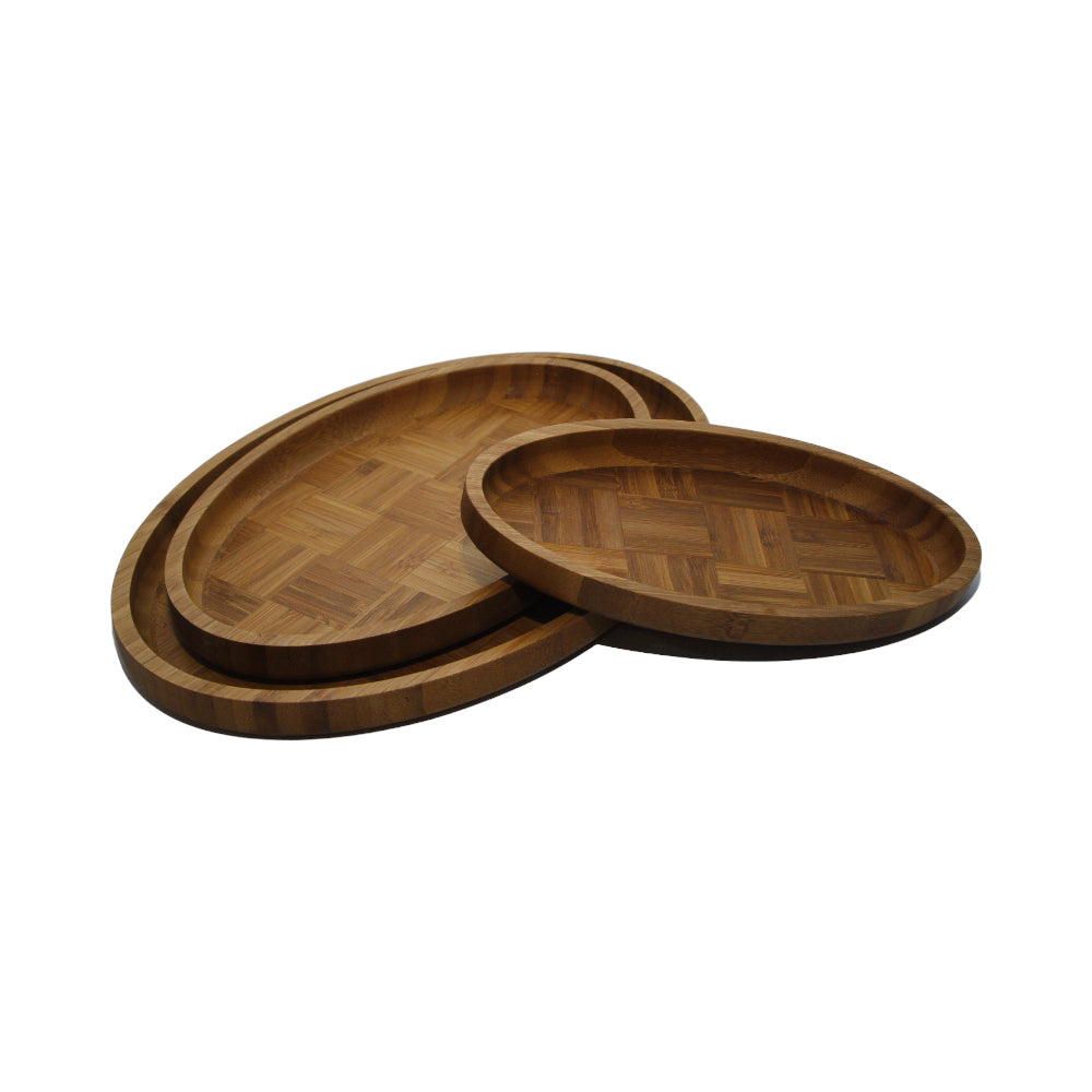 TRAY SET 3PC BAMBOO IR 2436-17
