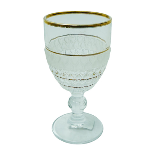 GLASS FT WINE GOLD LINE LOVE (Pack 6)