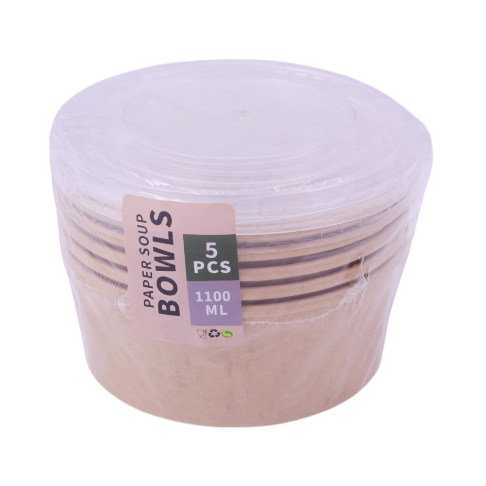 PAPER BOWL 5PC SET 1100ML IR 0637
