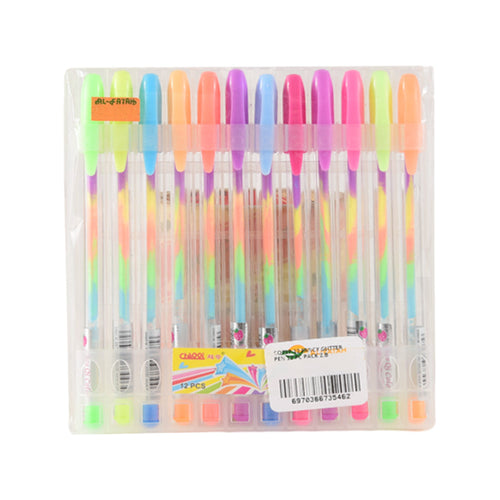 CQ717-12 FANCY GLITTER PEN 12 PC PACK Z.B