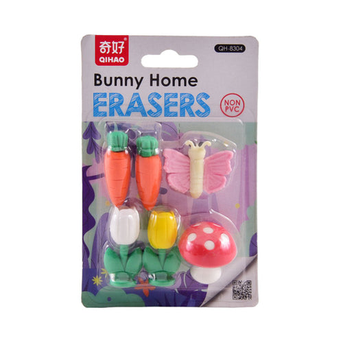 QH-8304 BUNNY HOME ERASER SET Z.B