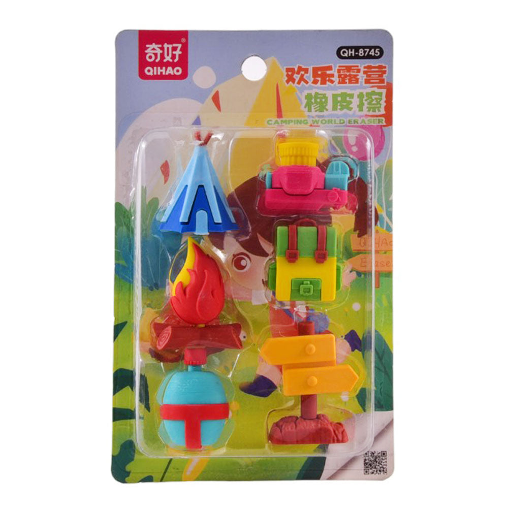 QH-8745 QIHAO CAMPING WORLD ERASER SET 6PC Z.B