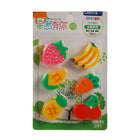 LY1301 LANYI ERASER FRUITS 6PC PACK IN CARD