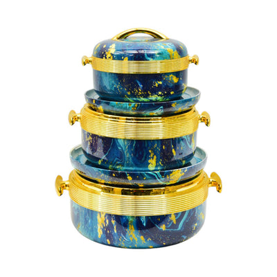HOT POT SET 3PC SOUTHWEST KINNO LBFW2140T BLUE MARBLE