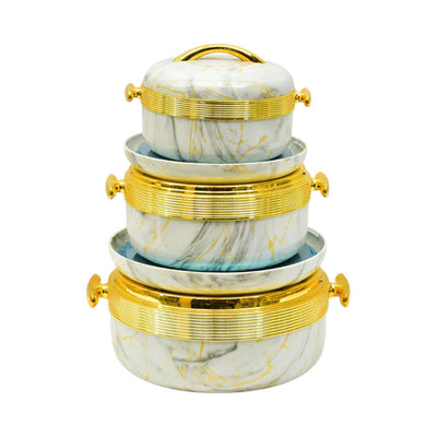 HOT POT SET 3PC SOUTHWEST KINNO LBFW2140T WHITE MARBLE
