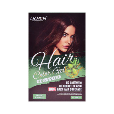 LICHEN HAIR COLOR SHAMPOO GEL DARK BROWN 500ML