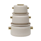 HOT POT SET 3PC FOREVER GOLD EB9135G WHITE