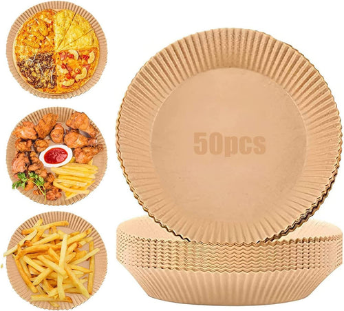 Home.co- Air Fryer Disposable Round Papers (50pcs Set) Size: 200mmx45mm