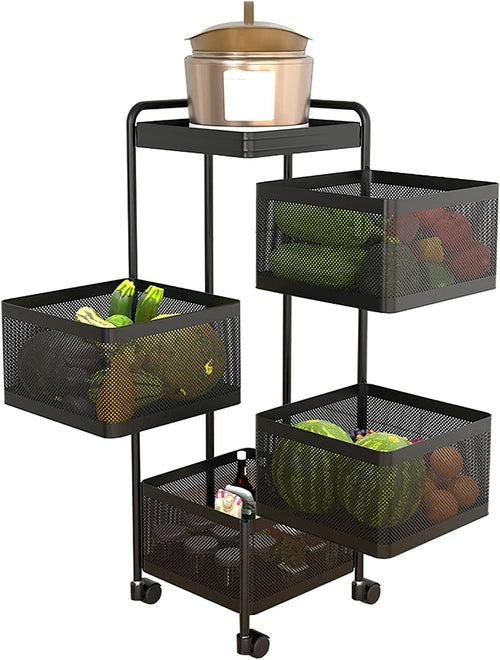 Home.co- Square Kitchen Storage Trolly 4 Layer