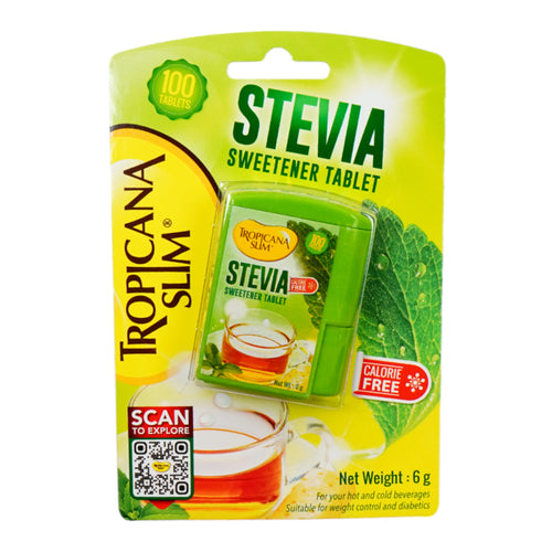 TROPICANA SLIM STEVIA SWEETNER TABLETS 100PC 6 GM
