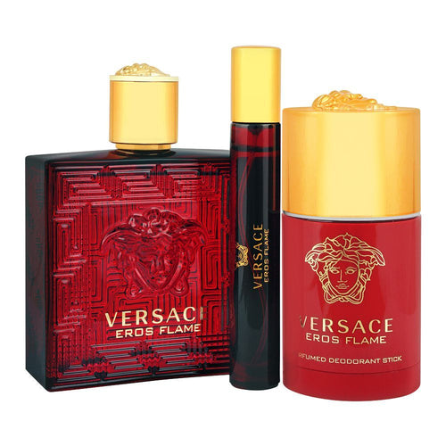 Versace - Eros Flame Men 3s Set (edp 100ml+ Edp 10ml+ Stick 75gm)