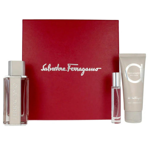 Gift Set - Ferragamo Bright Leather Men 3pcs (edt 100ml+edt 10ml+ S/gel 100ml)