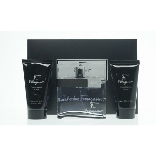 Gift Set - Ferragamo F Bla Men 3pcs Gift Set (edt 100ml+ Shampoo& S/g 75ml+ A/s 75ml)