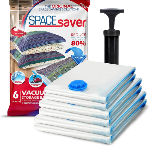 Home.co - 6 Vacuum Storage Bags & Suction Pump