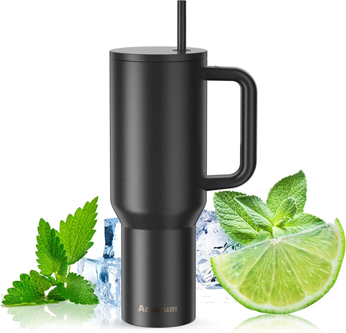 Home.co - Leak-proof 40 Oz Tumbler With Lid & Straw - Black