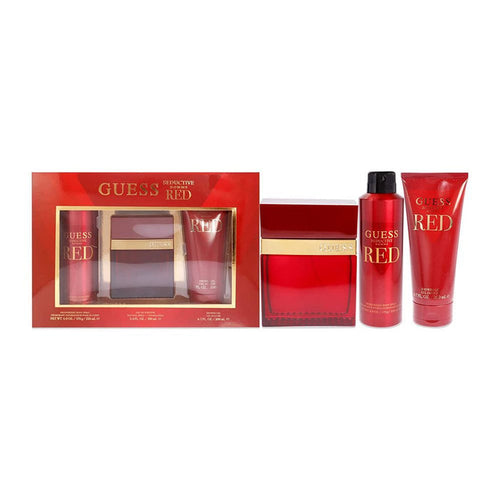 Gift Set - Guess Seductive Red Men 4s Set (edt 100ml+b/spray 226ml+ S/g 100ml) Pouch