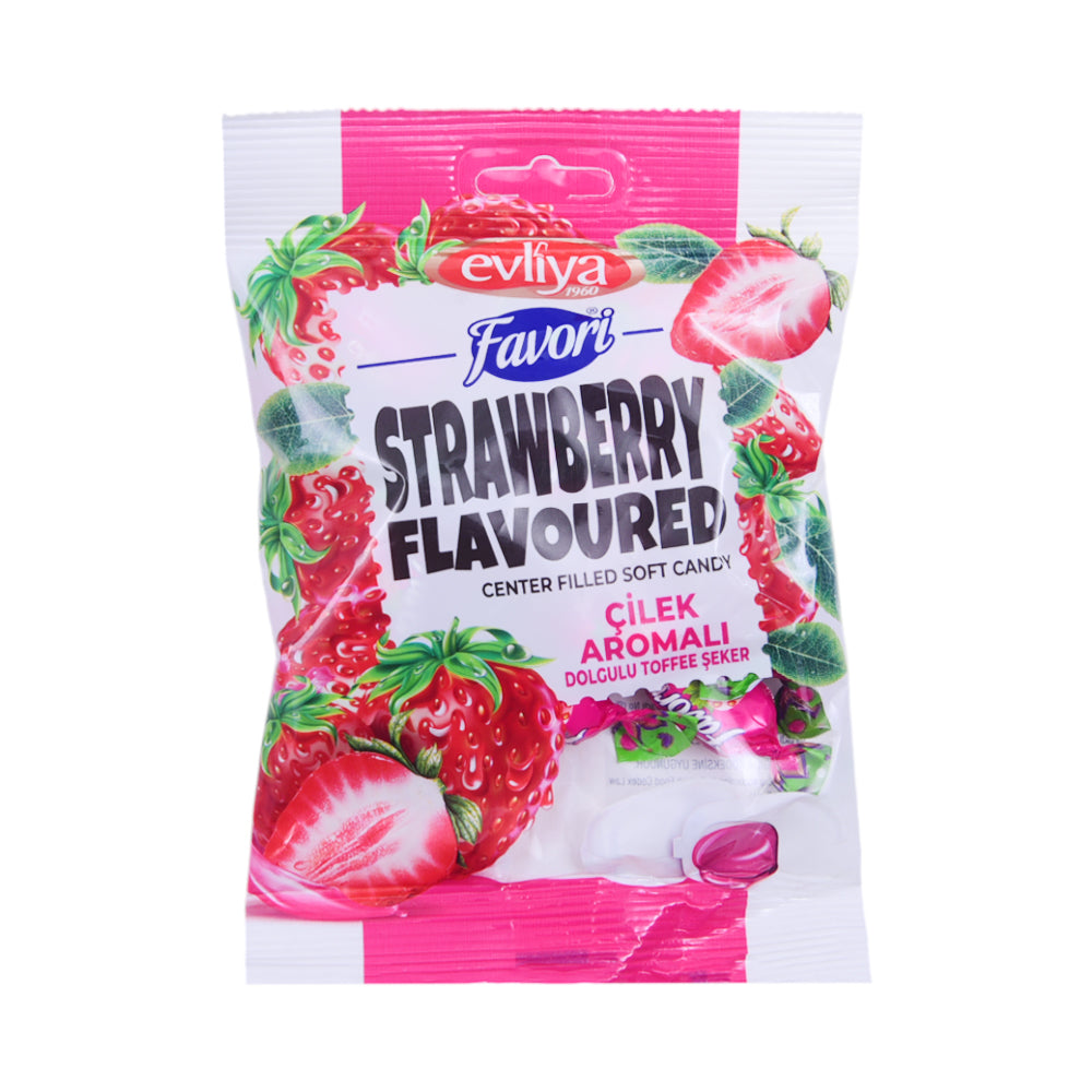 EVLIYA FAVORI STRAWBERRY SOFT CANDY POUCH 90 GM