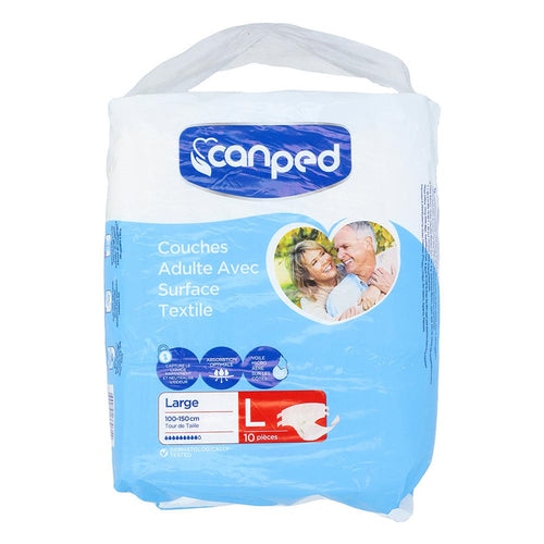 CANPED DIAPER ADULT WITH TAPE LARGE 10PCS 100-150 CM