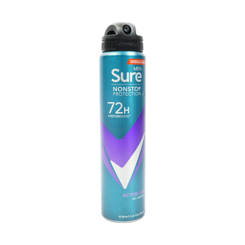 SURE MEN DEODORANT ACTIVE DRY 72H 250 ML