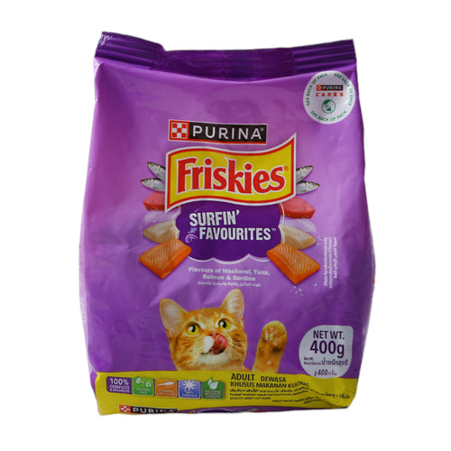PURINA FRISKIES CAT FOOD ADULT SURFIN TURFIN 400 GM