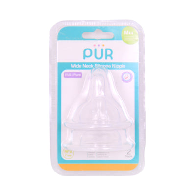 PUR WIDE NECK SILICONE TEATS 2 PC 3+M 3256 PACK