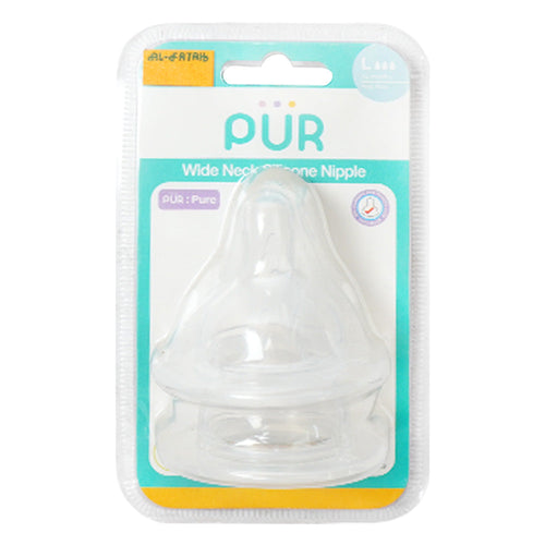 PUR WIDE NECK SILICONE TEATS 2PC 6+M 3257 PACK