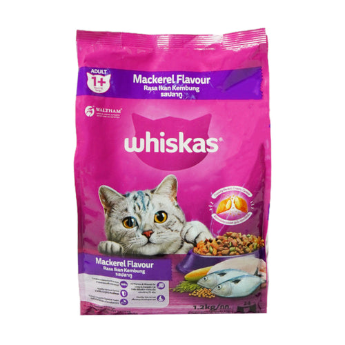 WHISKAS CAT FOOD ADULT MACKEREL 1+YEAR 1.2 KG