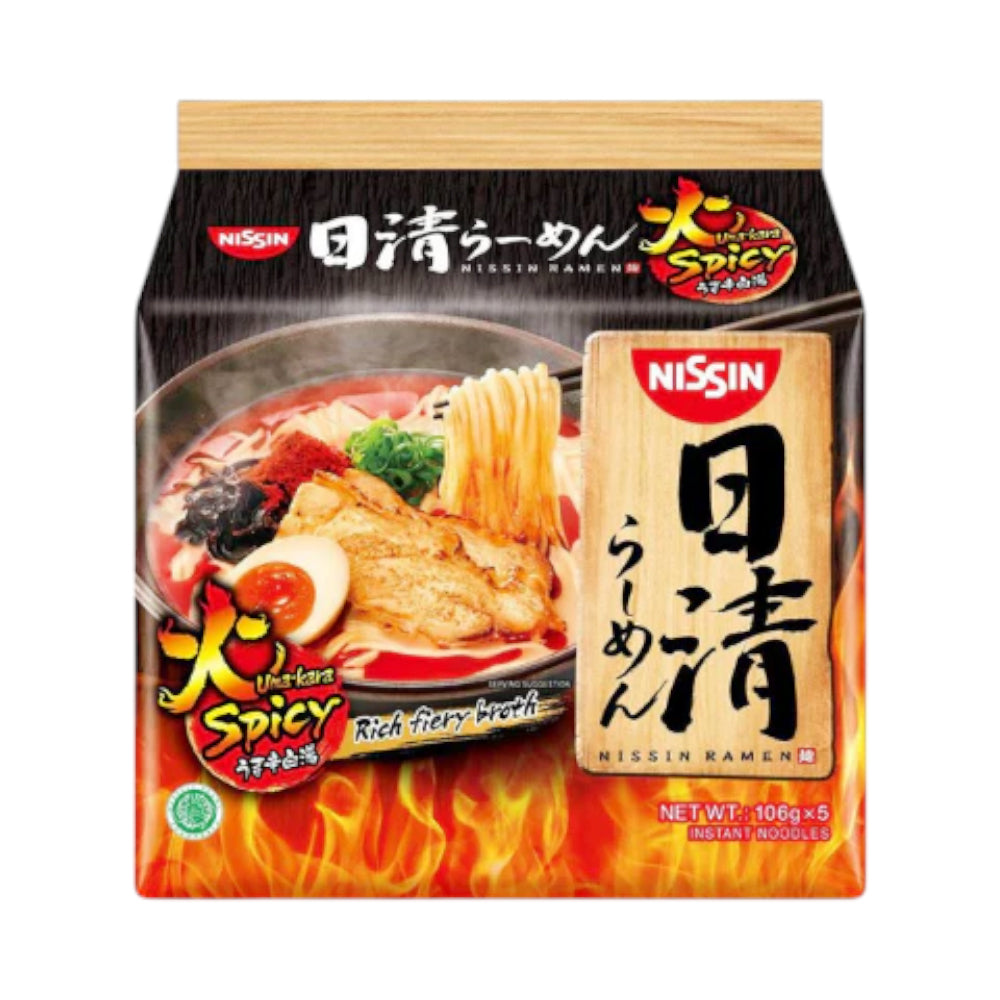 NISSIN RAMEN NOODLES SPICY CREAMY & CHILLI PAPPER 5X106 GM