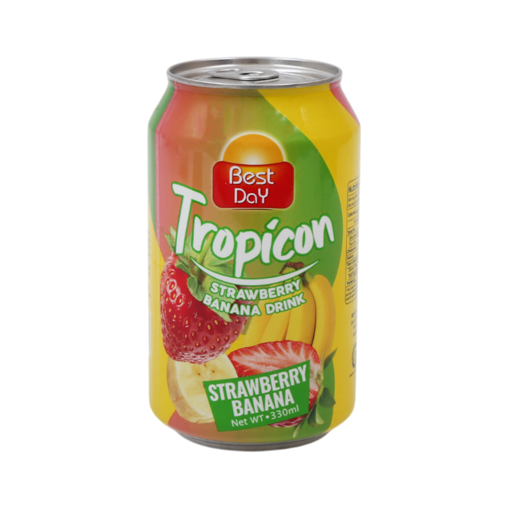 BEST DAY TROPICON STRAWBERRY BANANA DRINK CAN 330 ML