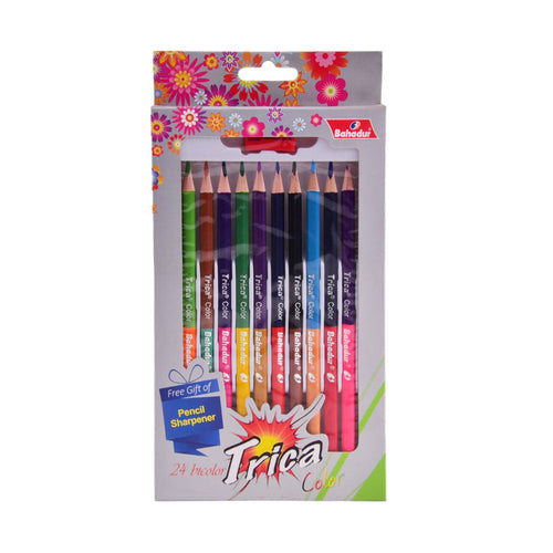 BI-24 BAHADUR TRICA 12 COLOR PENCILS B.I
