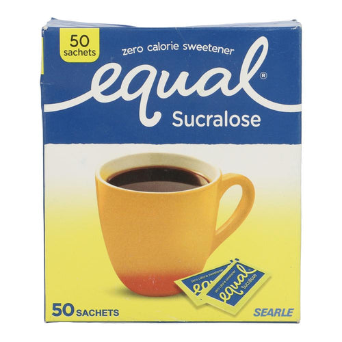 EQUAL SUCRALOSE ZERO CALORIES SWEETNER SACHETS 50S