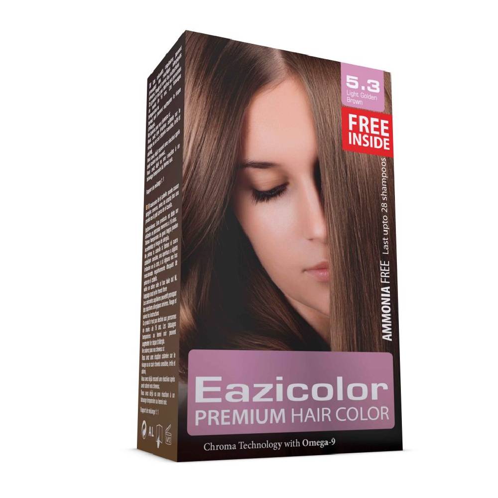 EAZICOLOR PREMIUM KIT FOR WOMEN 5.3 LIGHT GOLDEN BROWN