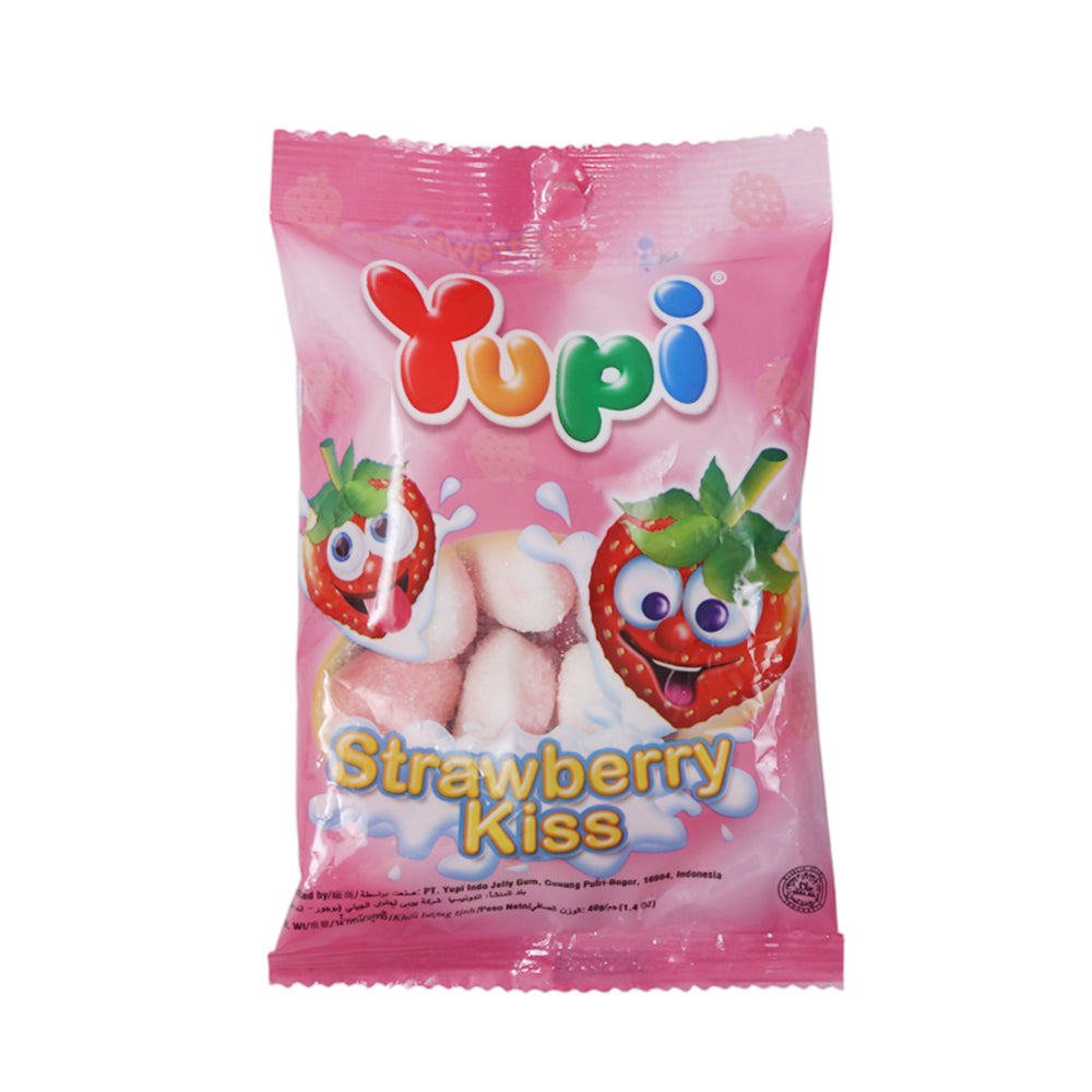 YUPI JELLY STRAWBERRY KISS POUCH 40 GM