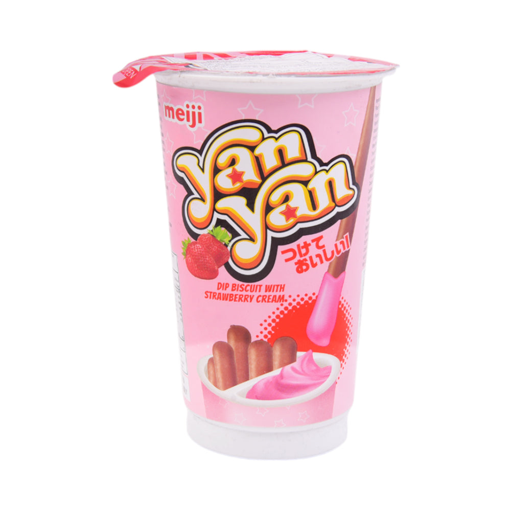 MEIJI YAN YAN BISCUIT STRAWBERRY CREAM 30 GM