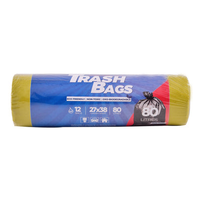 HOUSE&CO TRASH BAG (YLW) X-LARGE 27X38 12PCS