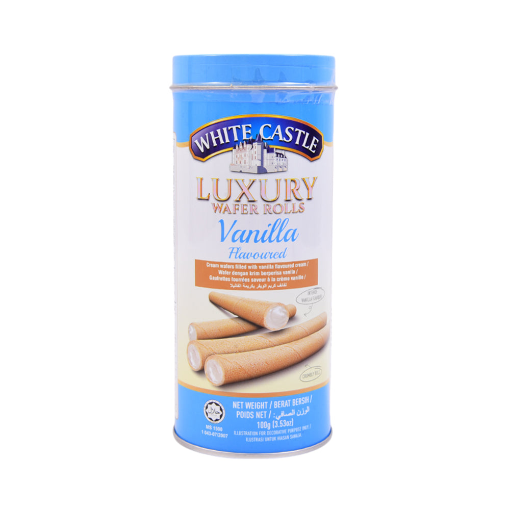 WHITE CASTLE LUXURY WAFERS ROLL VANILLA 100 GM