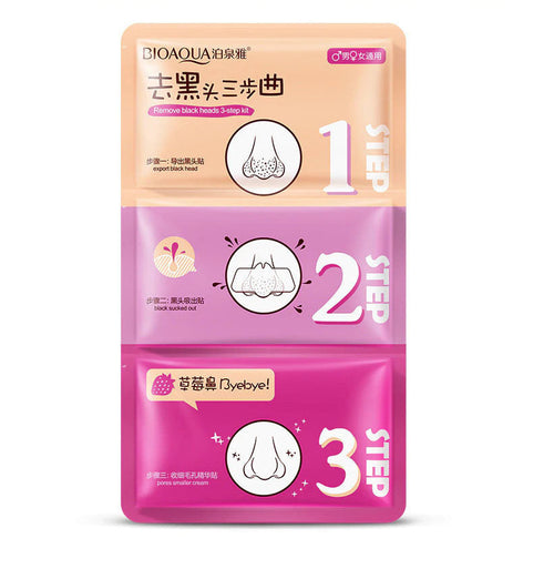 Bioaqua - 3 Step Blackhead Remover For Nose Pore 7g
