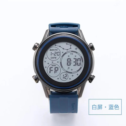 Hotspot Wathces - Electronic Watch Student Sports Outdoor Luminous Watch Multifunctional Trend Watch-blue