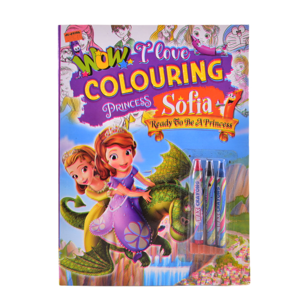 914 PRICESS SOFIA COLORING BOOK WITH 3PC CRYON COLOR A.M
