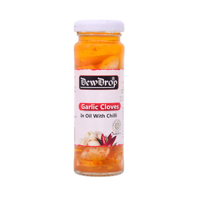DEW DROP GARLIC CLOVES IN OIL WITH CHILLI 100 GM