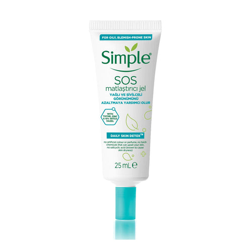 Simple- Daily Skin Detox Sos Mattifying Gel - 25 Ml