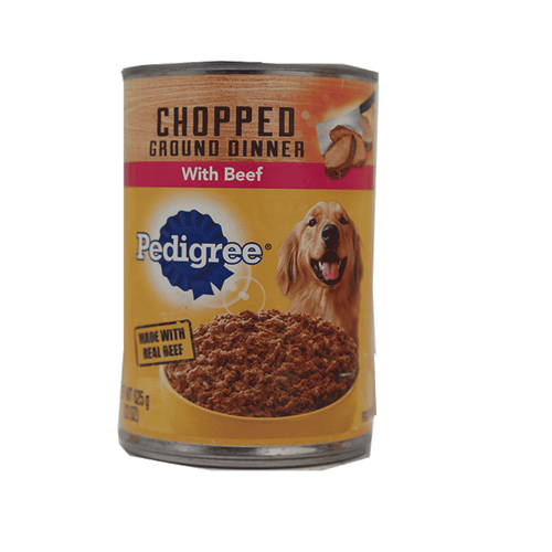 PEDIGREE DOG FOOD CHOPPED BEEF TIN 625 GM